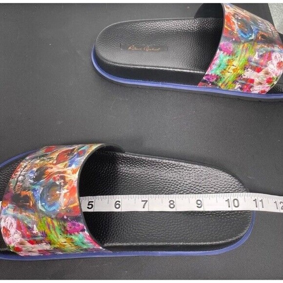 Robert Graham Leather Beachcomber Slide Sandals Skull Graphic Resort Colorful 8 main image 5